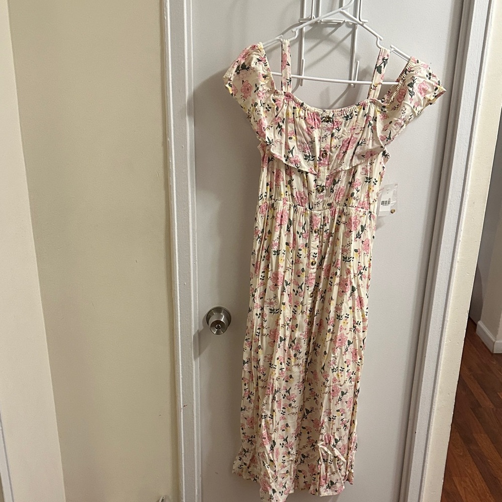 Justice Girls Floral Off-Shoulder Dress Size 12